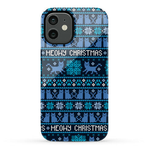 Meowy Christmas Cat Sweater Pattern Phone Case