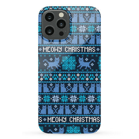Meowy Christmas Cat Sweater Pattern Phone Case