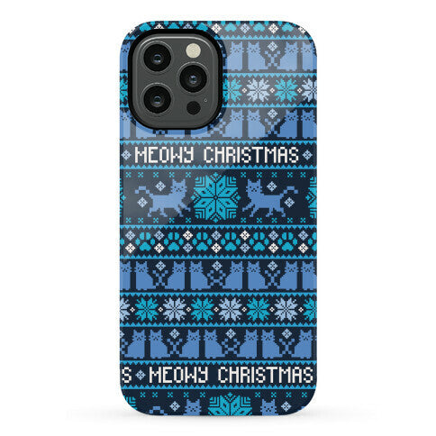 Meowy Christmas Cat Sweater Pattern Phone Case