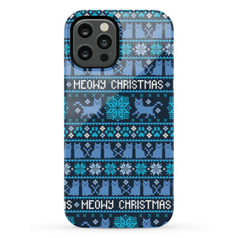 Meowy Christmas Cat Sweater Pattern Phone Case