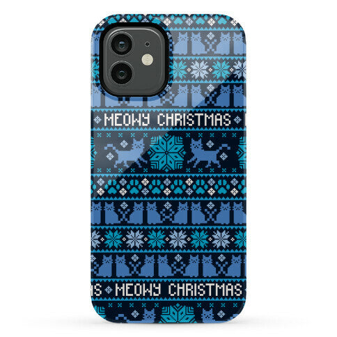 Meowy Christmas Cat Sweater Pattern Phone Case