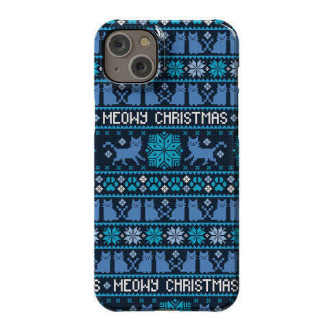Meowy Christmas Cat Sweater Pattern Phone Case