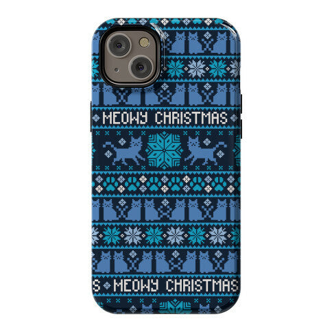 Meowy Christmas Cat Sweater Pattern Phone Case