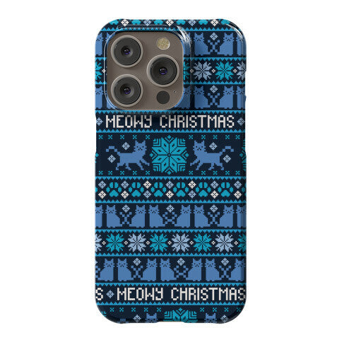Meowy Christmas Cat Sweater Pattern Phone Case