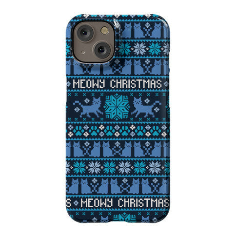 Meowy Christmas Cat Sweater Pattern Phone Case