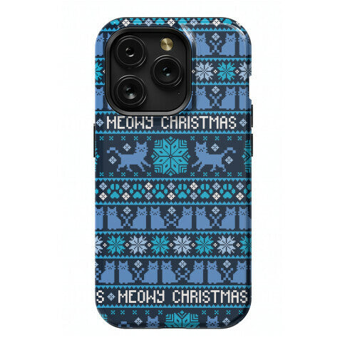 Meowy Christmas Cat Sweater Pattern Phone Case