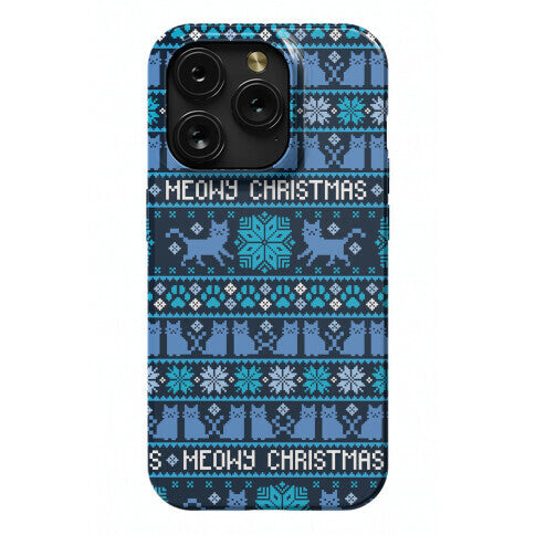 Meowy Christmas Cat Sweater Pattern Phone Case