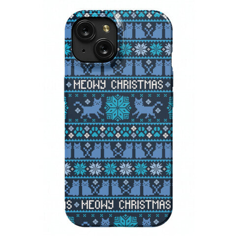 Meowy Christmas Cat Sweater Pattern Phone Case