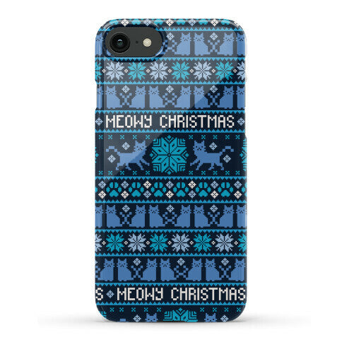 Meowy Christmas Cat Sweater Pattern Phone Case