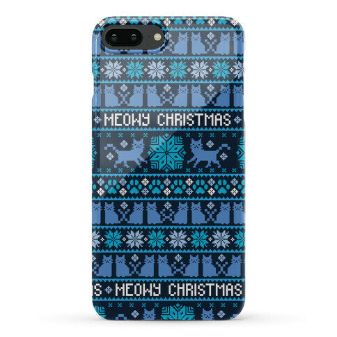 Meowy Christmas Cat Sweater Pattern Phone Case