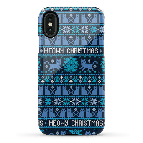 Meowy Christmas Cat Sweater Pattern Phone Case