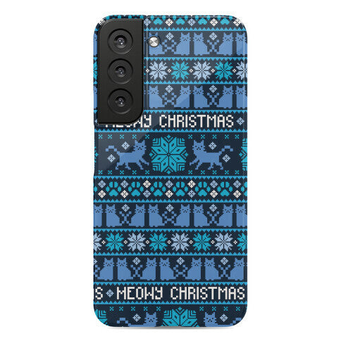 Meowy Christmas Cat Sweater Pattern Phone Case