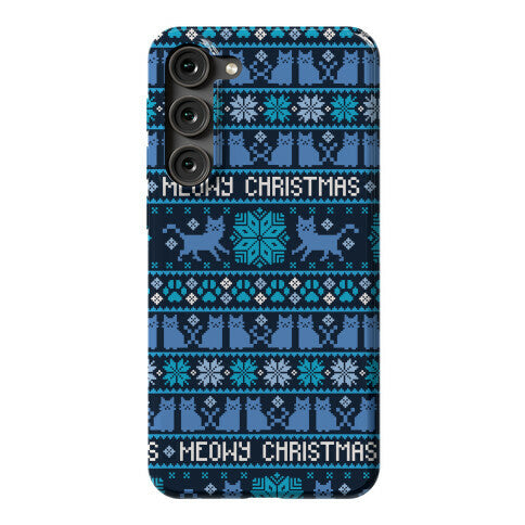 Meowy Christmas Cat Sweater Pattern Phone Case