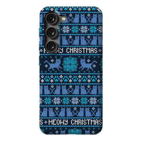Meowy Christmas Cat Sweater Pattern Phone Case