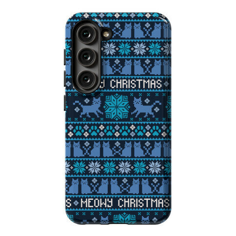 Meowy Christmas Cat Sweater Pattern Phone Case