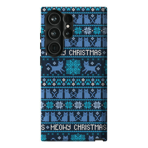 Meowy Christmas Cat Sweater Pattern Phone Case