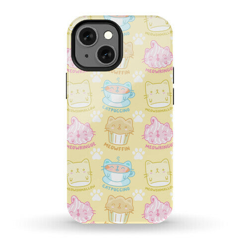Cute Cat Snacks Pattern Phone Case