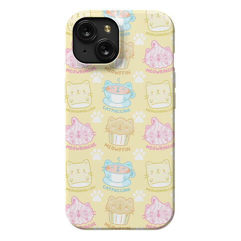 Cute Cat Snacks Pattern Phone Case