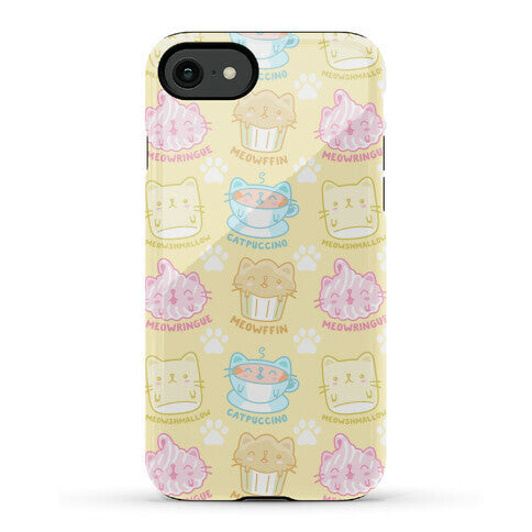 Cute Cat Snacks Pattern Phone Case