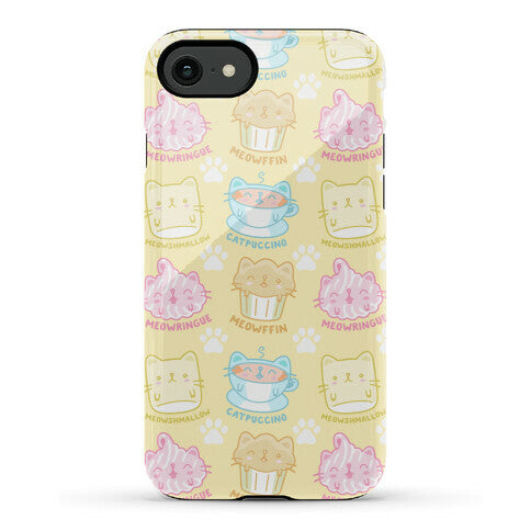 Cute Cat Snacks Pattern Phone Case