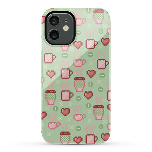 Pastel Coffee Pixel Art Pattern Phone Case