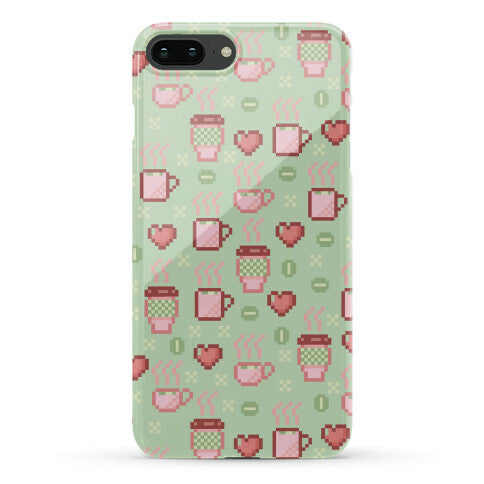 Pastel Coffee Pixel Art Pattern Phone Case
