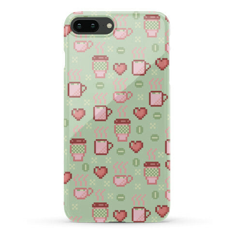 Pastel Coffee Pixel Art Pattern Phone Case