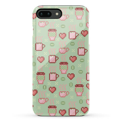 Pastel Coffee Pixel Art Pattern Phone Case
