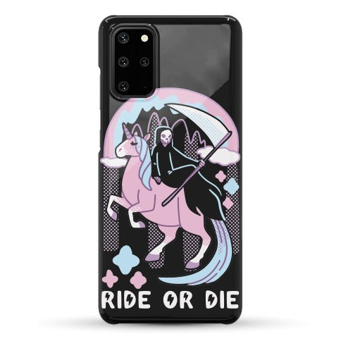 Ride or Die - Grim Reaper and Unicorn Phone Case