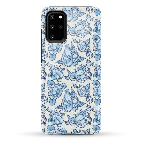 Floral Penis Pattern Blue Phone Case