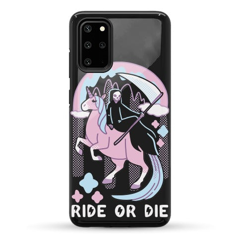 Ride or Die - Grim Reaper and Unicorn Phone Case