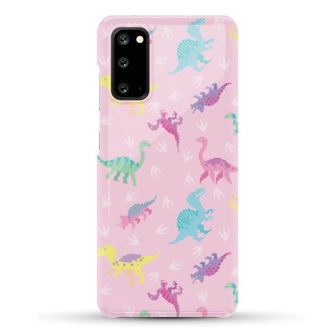 Cute Pastel Pixel Dinosaur Pattern Phone Case