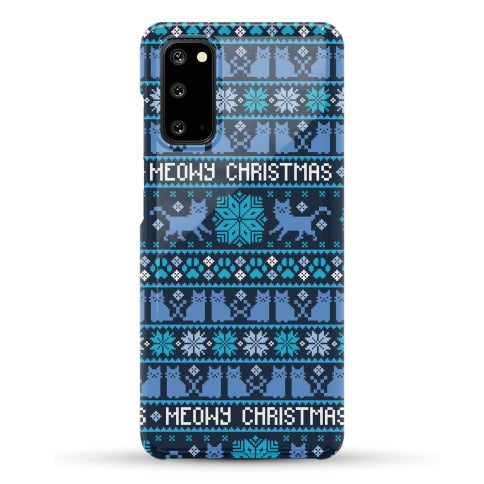 Meowy Christmas Cat Sweater Pattern Phone Case