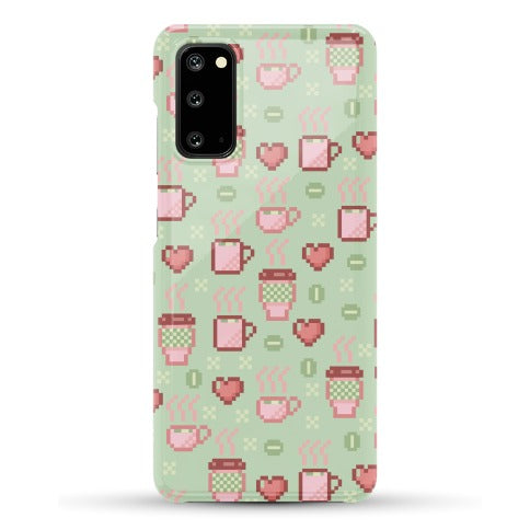Pastel Coffee Pixel Art Pattern Phone Case