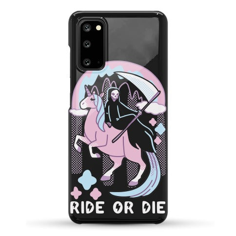 Ride or Die - Grim Reaper and Unicorn Phone Case