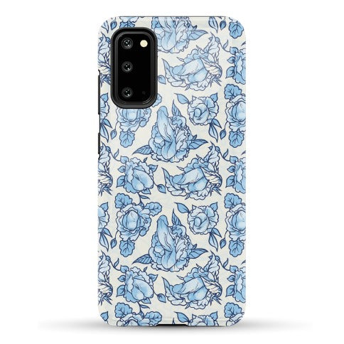 Floral Penis Pattern Blue Phone Case