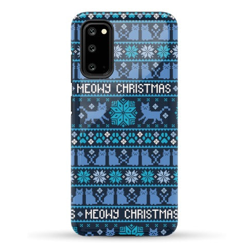 Meowy Christmas Cat Sweater Pattern Phone Case