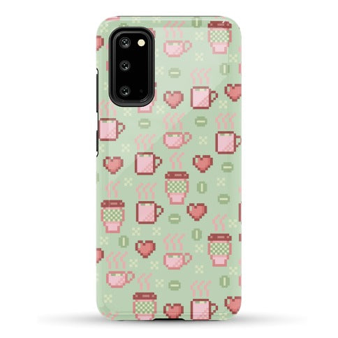 Pastel Coffee Pixel Art Pattern Phone Case