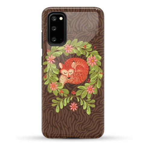 Sleeping Fox Wreath Phone Case