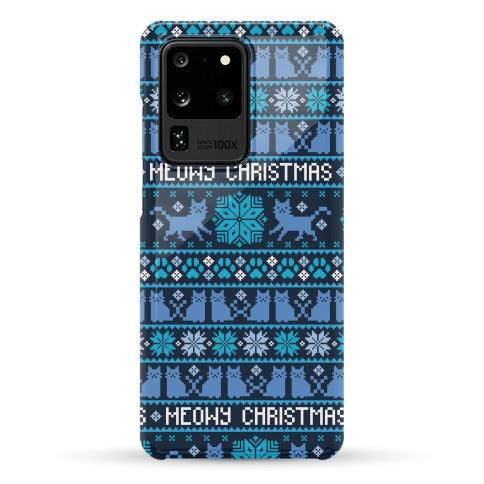 Meowy Christmas Cat Sweater Pattern Phone Case