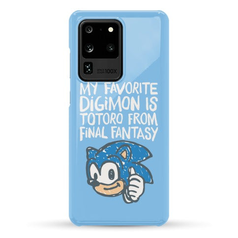 My Favorite Digimon Is Totoro From Final Fantasy Parody Phone Case