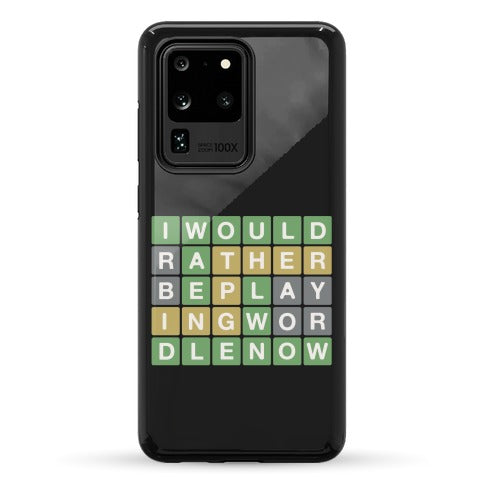 I Would Rather Be Playing Wordle Now Parody Phone Case