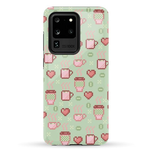 Pastel Coffee Pixel Art Pattern Phone Case