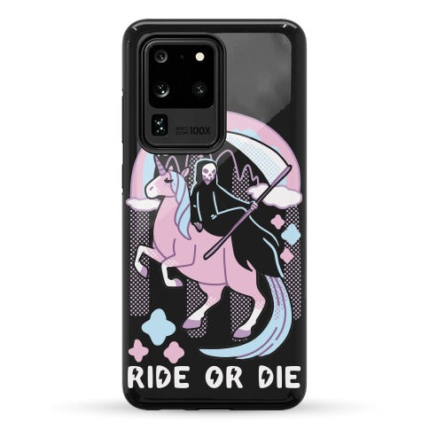 Ride or Die - Grim Reaper and Unicorn Phone Case