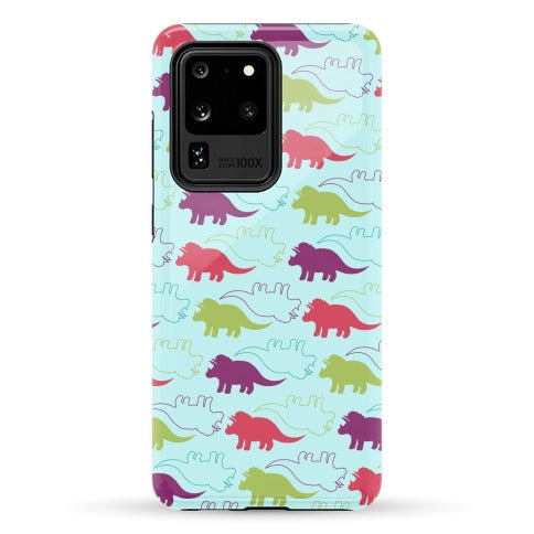 Triceratops Dino Pattern Phone Case