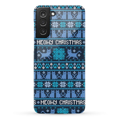 Meowy Christmas Cat Sweater Pattern Phone Case