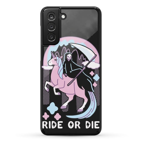 Ride or Die - Grim Reaper and Unicorn Phone Case