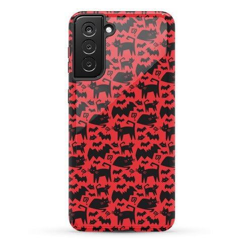 Bats Cats and Questions Pattern Phone Case