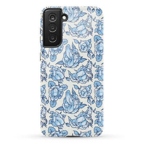 Floral Penis Pattern Blue Phone Case