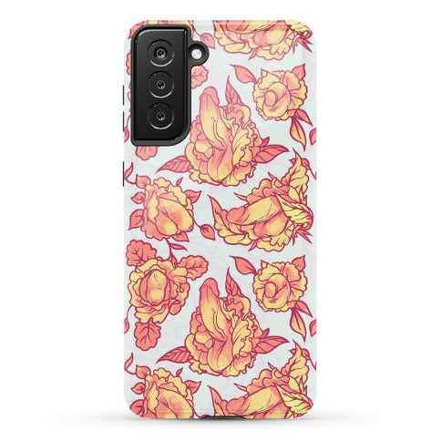 Floral Penis Pattern Orange Phone Case